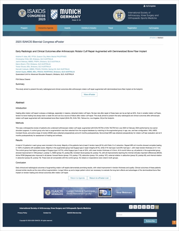 Early Radiologic and Clinical Outcomes After Arthroscopic Rotator Cuff Repair Augmented with Demineralized Bone Fiber Implant