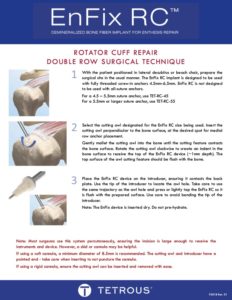 P5018 Rev01 EnFix RC Rotator Cuff Double Row Surgical Technique