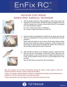 P5022 Rev00 EnFix RC Rotator Cuff Single Row Surgical Technique
